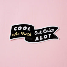 Load image into Gallery viewer, Sticker - Cool as F*ck But Cries a lot Vinyl Sticker - Sweary Sticker - Punky Pins
