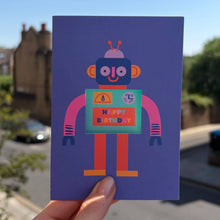 Load image into Gallery viewer, Greetings Card - Robot Birthday Card - Die Cut - Rumble Cards
