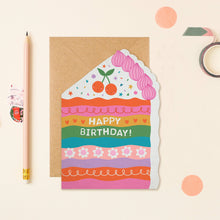 Load image into Gallery viewer, Greetings Card - Rainbow Sprinkle Cake - Die Cut Luxury Birthday Card For Kids - Mifkins
