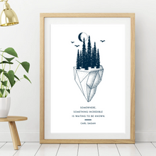 Load image into Gallery viewer, Print - A3 - Something Incredible - Carl Sagan Science Print - Blush and Blossom
