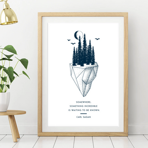 Print - A3 - Something Incredible - Carl Sagan Science Print - Blush and Blossom