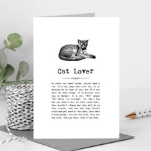 Load image into Gallery viewer, Cat Lover Card - Cat lovers Greetings Card - Coulson Macleod
