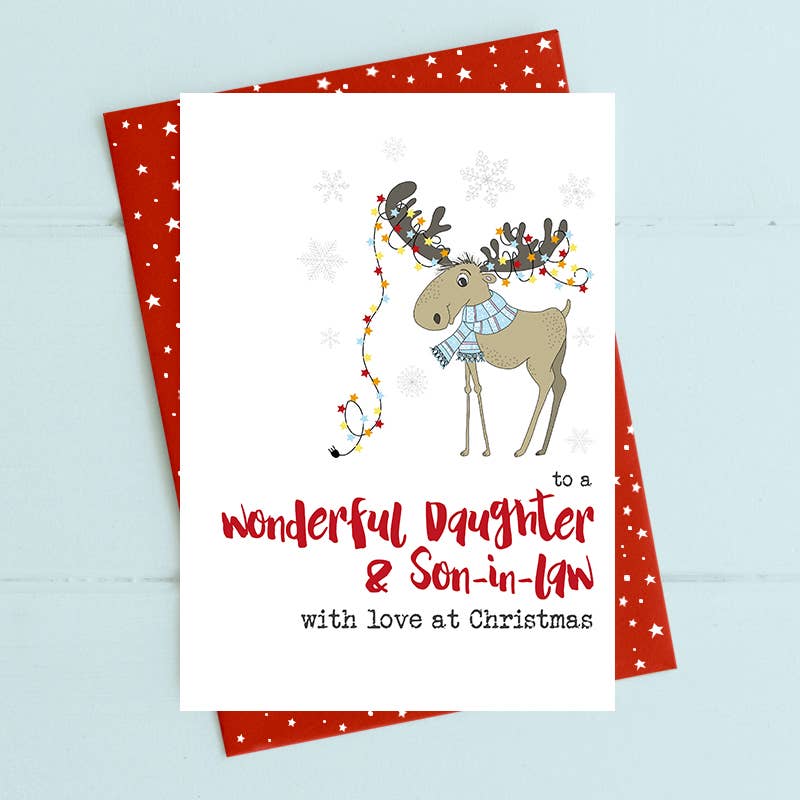 To A Wonderful Daughter And Son-In-Law with Love at Christmas - Family Christmas Card - Dandelion Stationery