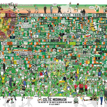 Load image into Gallery viewer, Celtic FC Mishmash – The History of The Bhoys in Green in One Image - Nostalgia Print - The Mishmash Man
