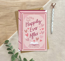 Load image into Gallery viewer, Happily Ever After – Luxury Book Anniversary / Wedding Card - Two For Joy Illustration
