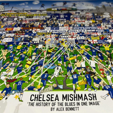 Load image into Gallery viewer, Chelsea Mishmash – The History of The Blues in One Image - Nostalgia Print - The Mishmash Man
