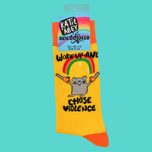 Load image into Gallery viewer, Hamster Socks - Woke Up and Chose Violence - Katie Abey
