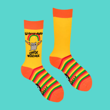 Load image into Gallery viewer, Hamster Socks - Woke Up and Chose Violence - Katie Abey
