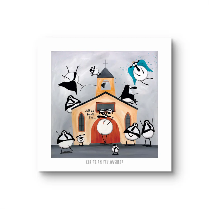 Print - Christian Fellowsheep - Sheep Puns - Mervyn Tay Art