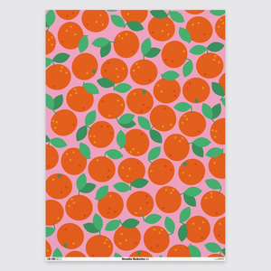 Gift Wrap Clementine - Festive Gift Wrap - Studio Boketto