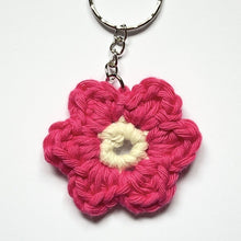Load image into Gallery viewer, Crocheted Flower Keyring - Lots of Colours - Robins and Rainbows
