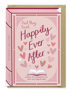 Happily Ever After – Luxury Book Anniversary / Wedding Card - Two For Joy Illustration