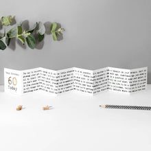Load image into Gallery viewer, 60th Birthday Card - Mini Concertina Fold-Out Banner - Coulson Macleod
