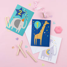 Load image into Gallery viewer, 1st Birthday Card - Joyful Giraffe - First Birthday Card - Mifkins
