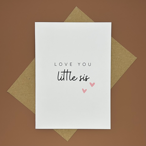 Love You Little Sis Greeting Card- Sister - Swale Studios