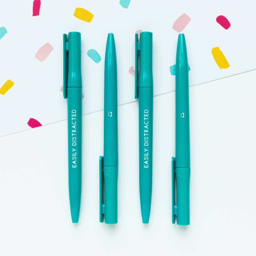 Pen - Easily Distracted - Recycled Eco Ballpoint Pen - ADHD - Jeff and The Squirrel