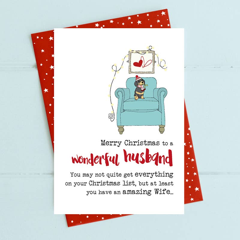 Merry Christmas to a Wonderful Husband - You Have An Amazing Wife - Family Christma Greetings Card - Dandelion Stationery