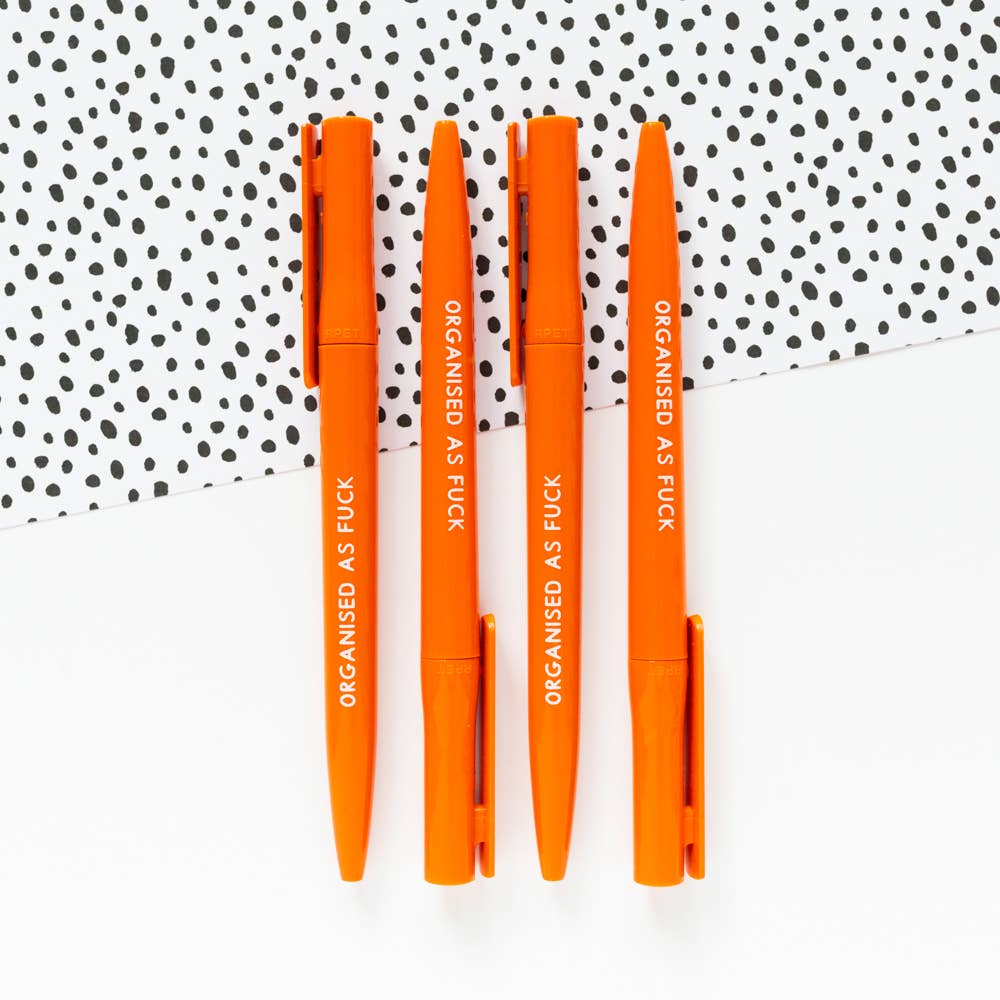 Pen - Organised As F*ck - Recycled Eco Ballpoint Pen - Jeff and The Squirrel