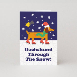 Dachshund Through The Snow Christmas Card - Studio Boketto