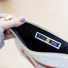 Load image into Gallery viewer, 'Make Me Up Before You Go-Go' Make Up Bag - Wham inspired puns - Cosmetic Bag - Of Lime &amp; Lemons
