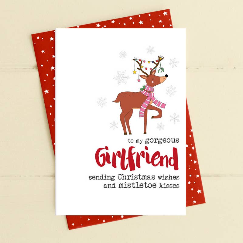 To My Gorgeous Girlfriend, Christmas Wishes - Family Christmas Greetings Card - Dandelion Stationery