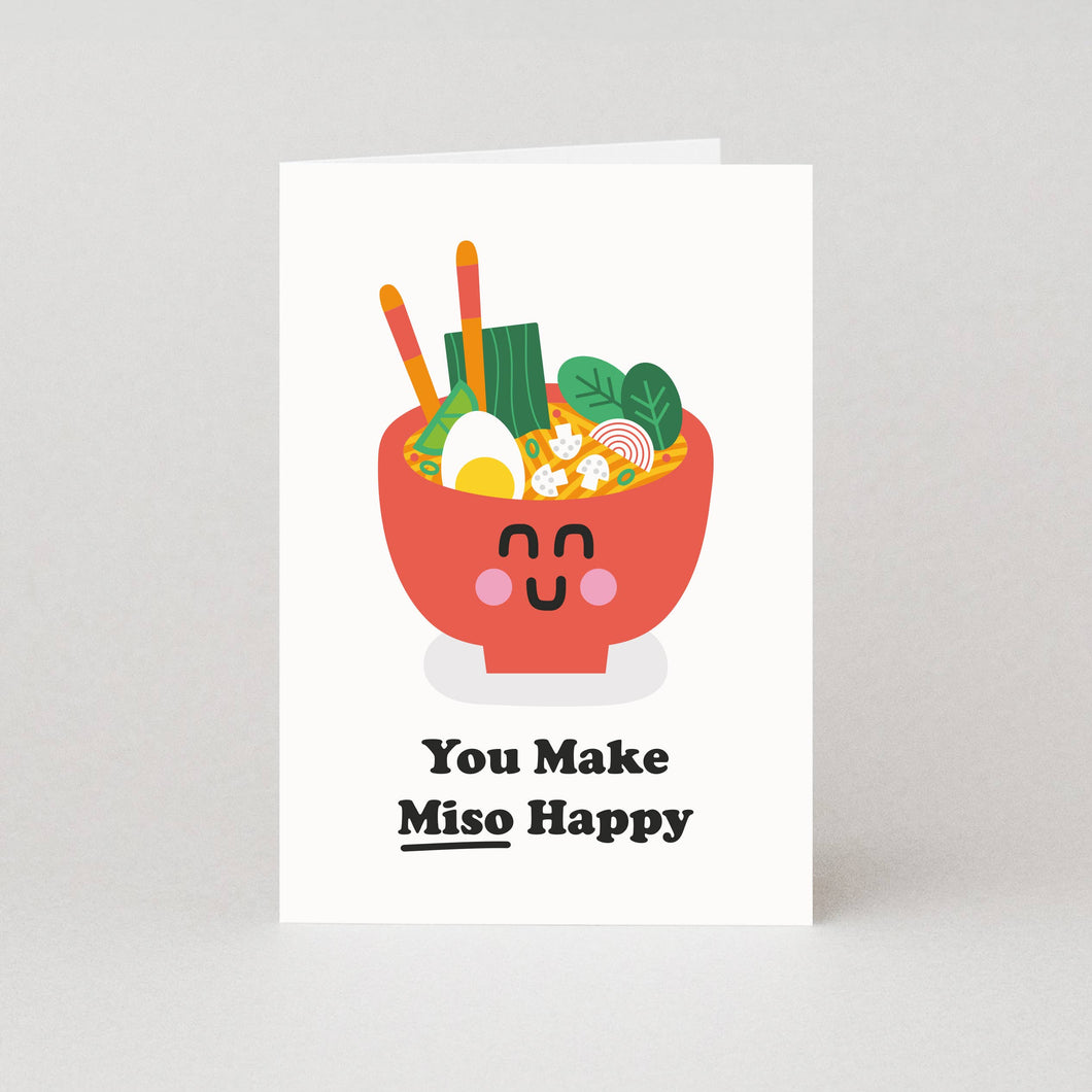 You Make Miso Happy - Punny cards - Valentines / Anniversary Card - Studio Boketto