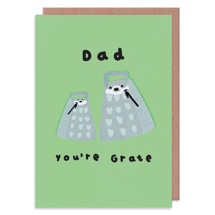 Dad You're Grate - Pun greetings card - Dad birthday / Fathers Day - Whale and Bird