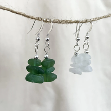 Load image into Gallery viewer, Sea Glass Dangle Earrings - one bead - Sterling Silver - various colours - Fayth Seaglass
