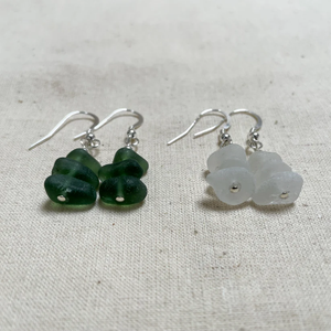 Sea Glass Dangle Earrings - Sterling Silver - various colours - Fayth Seaglass