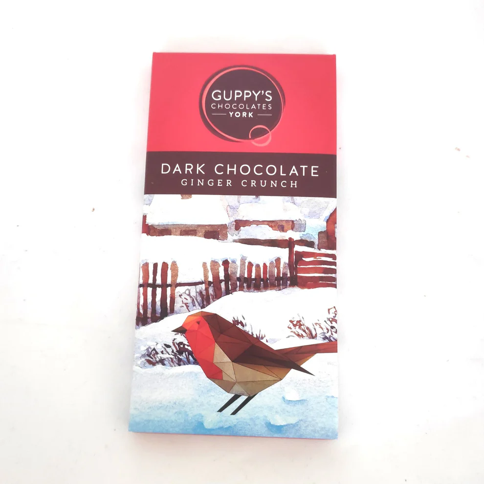 Chocolate Bar - Dark Chocolate - Ginger Crunch - Guppys Chocolate