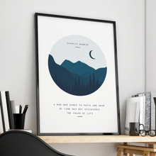 Load image into Gallery viewer, Print - A3 - The Value of Life - Charles Darwin Quote Print - Blush and Blossom
