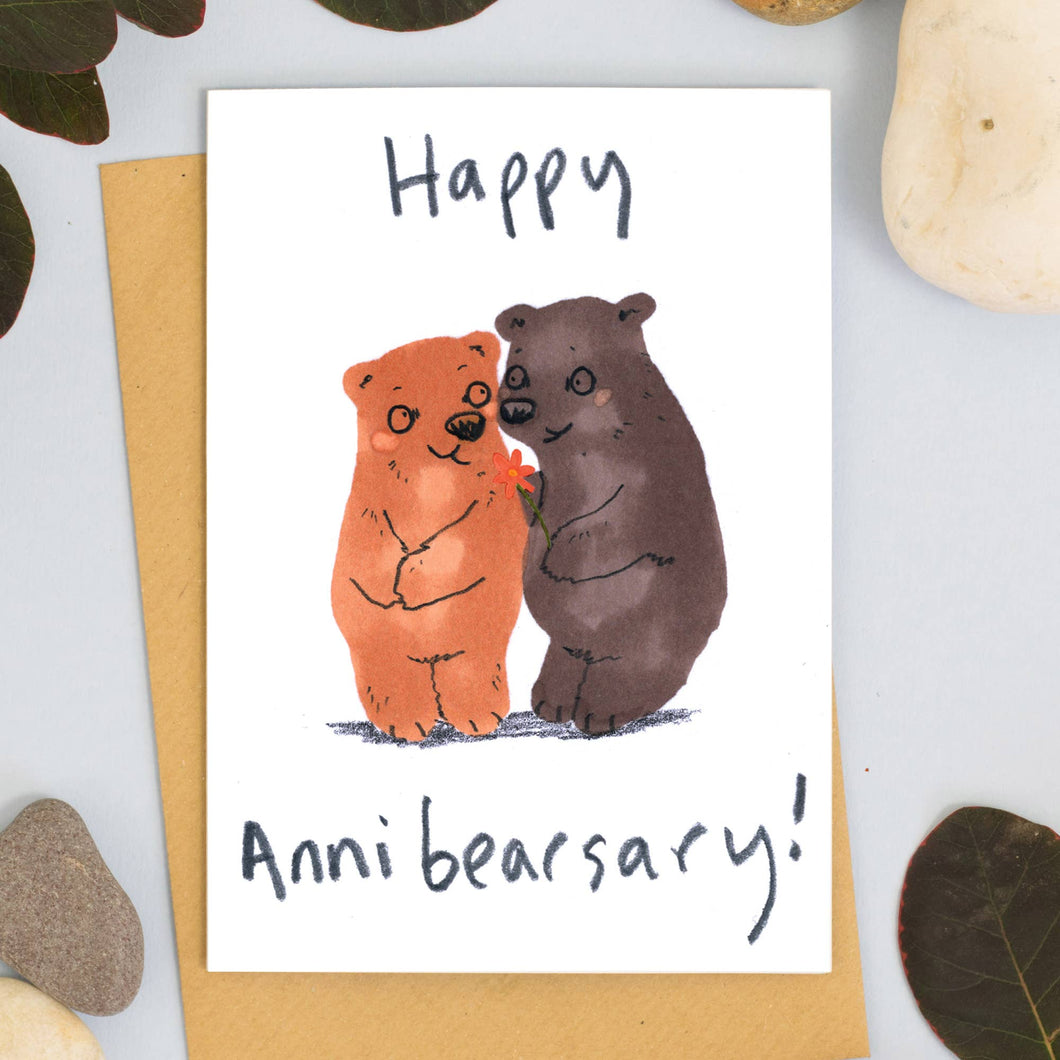 Anniversary Greeting Card - Happy Annibearsary Card - Jo Clark Design