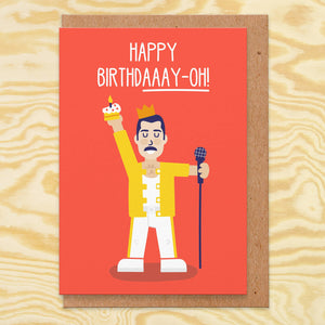Happy Birthdayaaay-Oh - Freddie / Queen Birthday Card - Studio Boketto