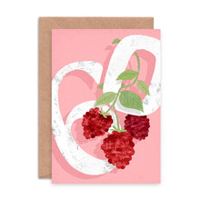 Load image into Gallery viewer, 60th Birthday Card - Raspberry Sixty Birthday Card - Emily Nash Illustration
