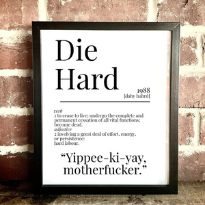 Movie Dictionary Description Quote Print - Die Hard - Movie Prints by Zwag