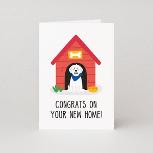 Congrats on your new home! - Dog New Home Card - Studio Boketto