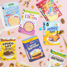 Load image into Gallery viewer, Greetings Card - Retro Puffed Rice Cereal Box Pun - Crackin Birthday Card - Ricicle

