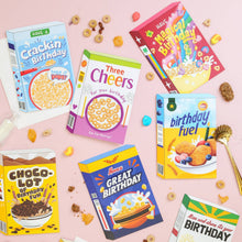 Load image into Gallery viewer, Greetings Card - Magical Rainbow Lucky Cereal Box Birthday Card - Ricicle
