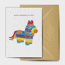 Load image into Gallery viewer, Wildflower Seed Paper Plantable Greetings Card - Birthday Pinata - Donkey Piñata - The Seed Card Company
