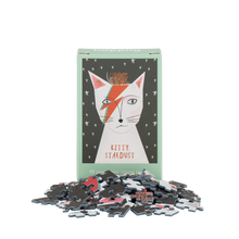Load image into Gallery viewer, Mini Jigsaw - Kitty Stardust - 99 Piece Mini Cat Jigsaw Puzzle - David Bowie - Cat Puns - Happily Puzzles
