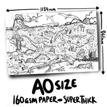 Load image into Gallery viewer, Dinosaurs! Giant Colouring Poster - Dixon Does Doodles

