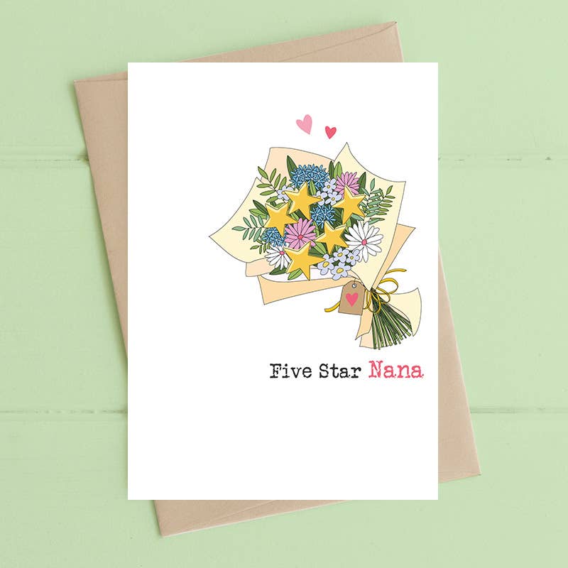Five Star Nana - Greetings Card - Mothers Day - Grandma birthday - Dandelion Stationery