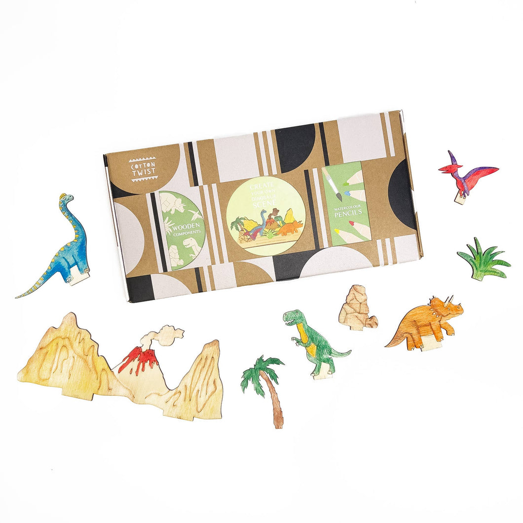 Create Your Own Dinosaur Scene - DIY Craft Kit for Kids - Cotton Twist