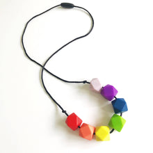 Load image into Gallery viewer, Teething Necklace - Rainbow Hex - Geometric Silicon Bead Teething Jewellery - Mama Knows
