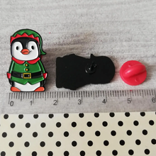 Load image into Gallery viewer, Enamel Pin - Elf Penguin - Christmas Pin - By Kate Elford
