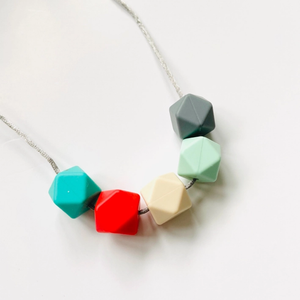 Teething Necklace - Elixir - Geometric Silicon Bead Teething Jewellery - Mama Knows