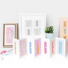 Load image into Gallery viewer, Greetings Cards - Engaged - Engagement Card - Funky Confetti Pastel Fold-Out Banner Card - Coulson Macleod
