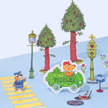 Load image into Gallery viewer, Greetings Card - Pickle Pig Car - Die-cut Shaped card - Studio Boketto
