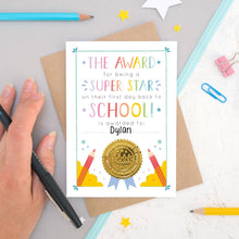 Load image into Gallery viewer, Back to School Certificate Card - Super star certificate - Joanne Hawker
