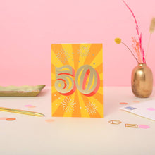 Load image into Gallery viewer, Greetings Card - 50th Birthday Card – Age 50 - Fifty / Golden Wedding Anniversary - Ricicle
